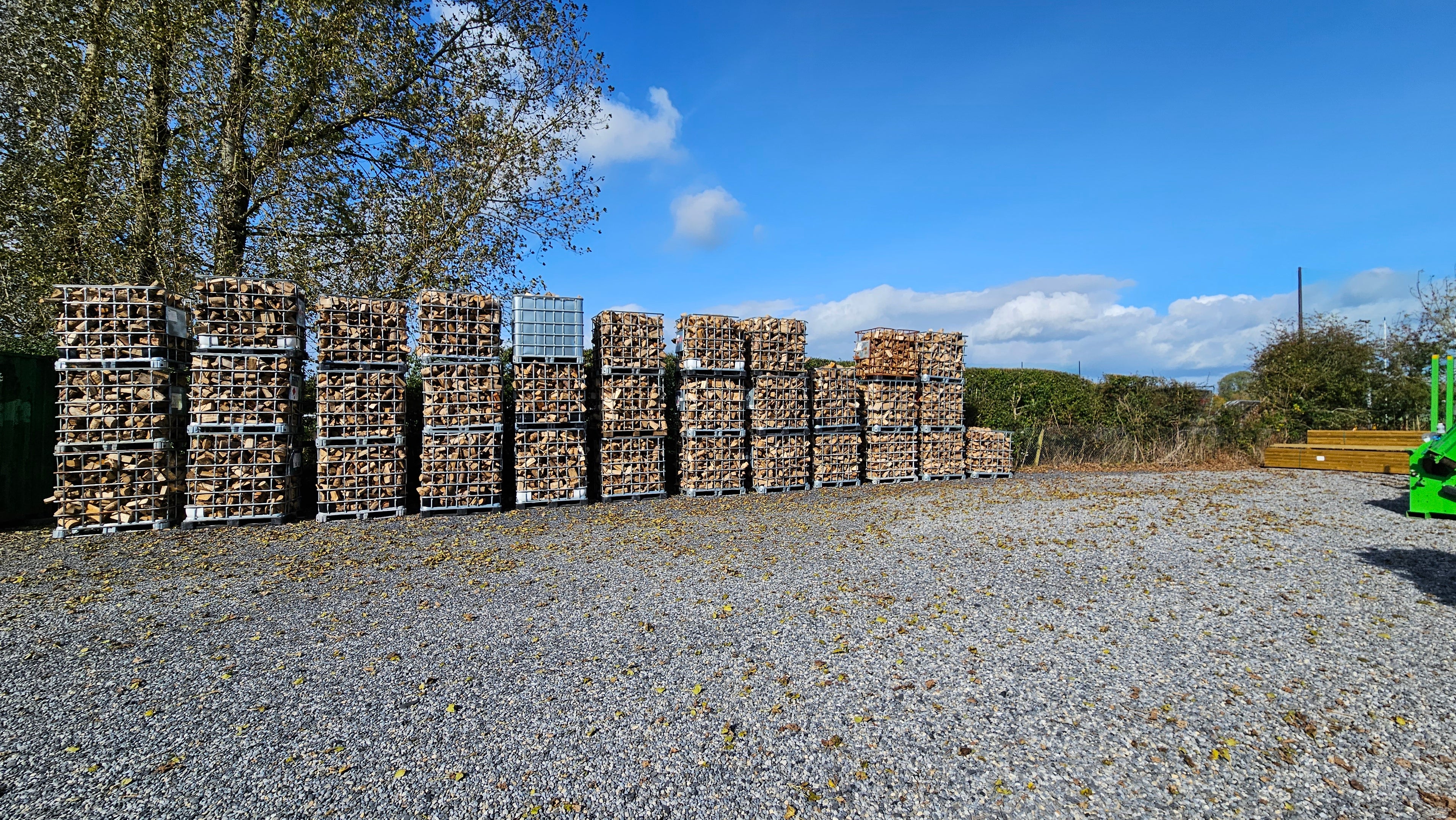 Fire wood in cages