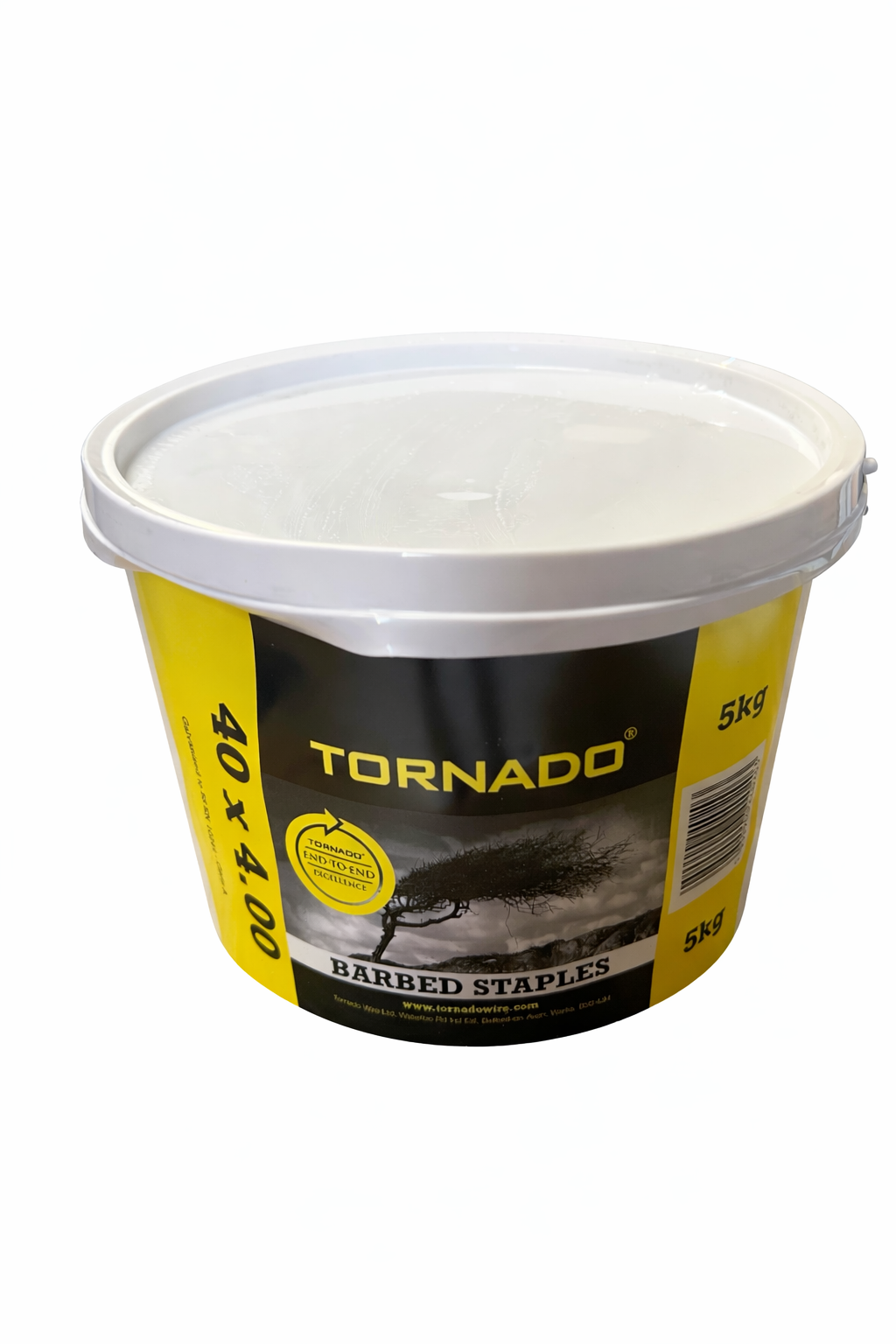 Tornado 40 x 4.00mm Barbed Staples 5kg Bucket