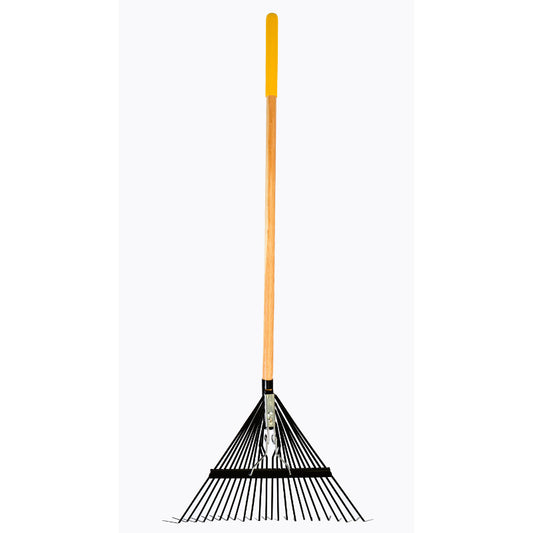 True Temper Flat Steel Leaf Rake 24 Tooth Wood Handle