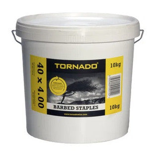 Tornado 40 x 4.00mm Barbed Staples 10kg Bucket